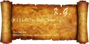 Kilián Gábor névjegykártya